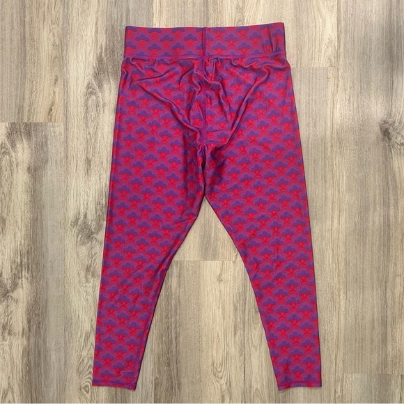 NWT Terez Athletic TLC Leggings Pants Activewear Red Purple Pattern Size 1X - Picture 7 of 7